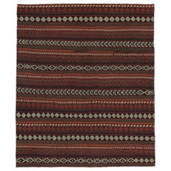 Retro Persian Jajim kilim in Polychromatic Stripes Pattern by Rug & Kilim