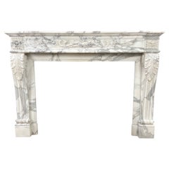 EXCLUSIVE  Antique Fireplace Surround  In Beautiful Arabescato Marble