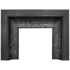 Antique Decorative Cast Iron Contracoeure Fireplace Interior
