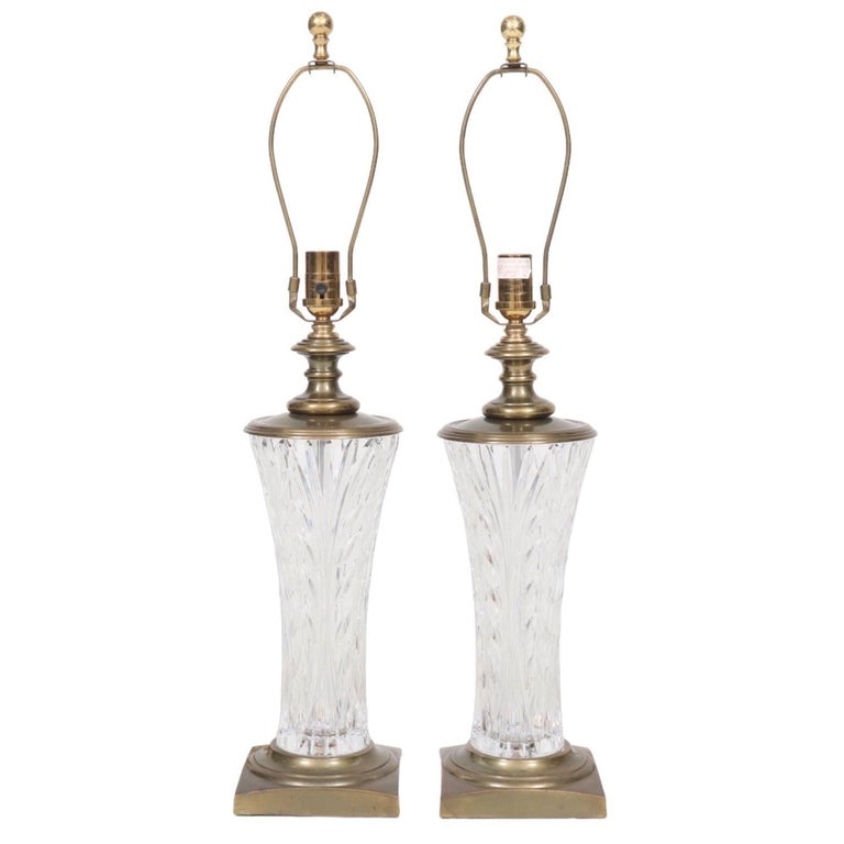 Waterford Crystal Table Lamps, a Pair For Sale at 1stDibs