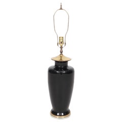 Black Hollywood Regency Ceramic Table Lamp