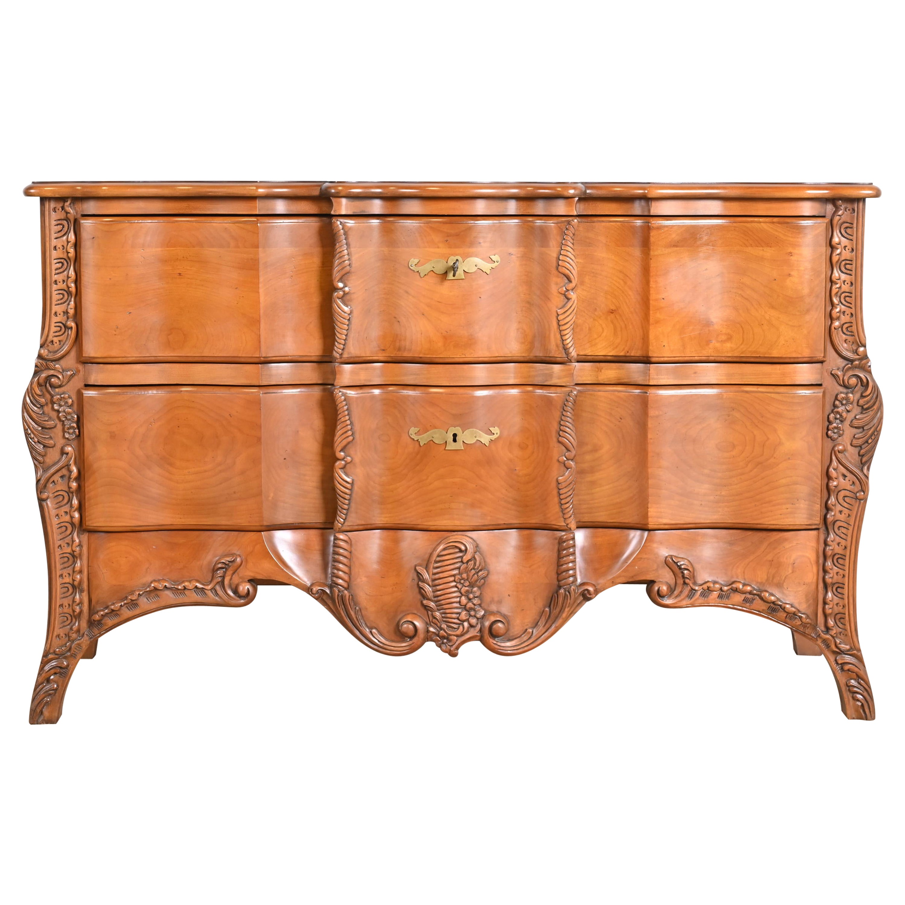 John Widdicomb French Provincial Louis XV Cherry Commode or Chest of Drawers