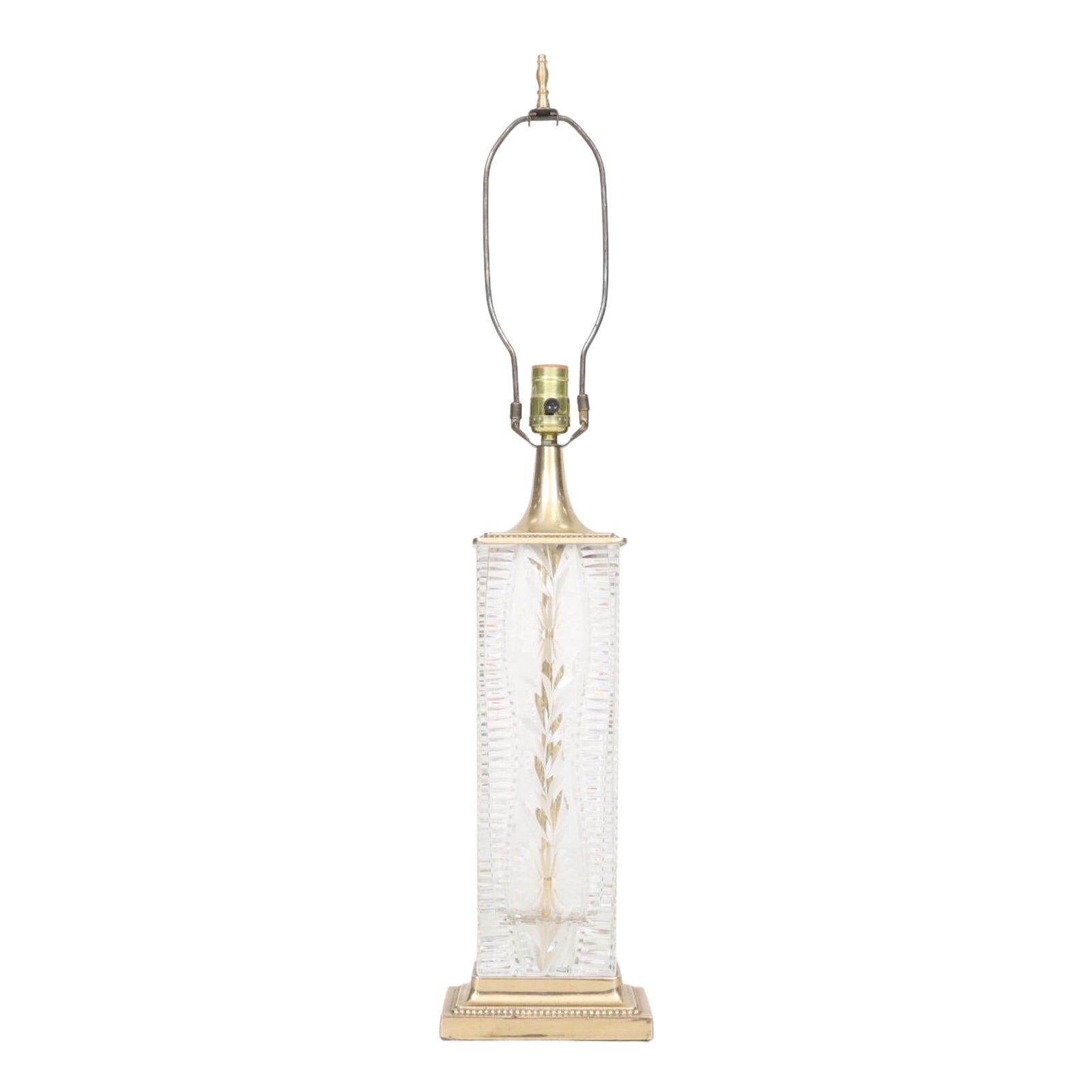 Dresden Crystal & Brass Table Lamp For Sale