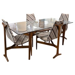 Mid-Century Modern Pearsall Compass Dining Table & Kagan Dining Chair Set