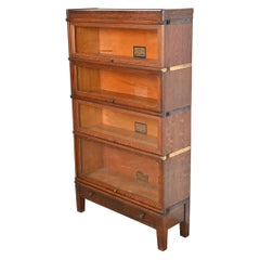 Antique Globe Wernicke Arts & Crafts Oak Four-Stack Barrister Bookcase