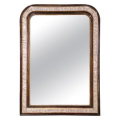 19th Century Louis Philippe Carved Two-Tone Gilt and Silvered Wall Mirror