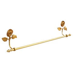 Vintage French Mid Century Rose Flower Towel Bar or Rail C1950s FREE SHIPPING