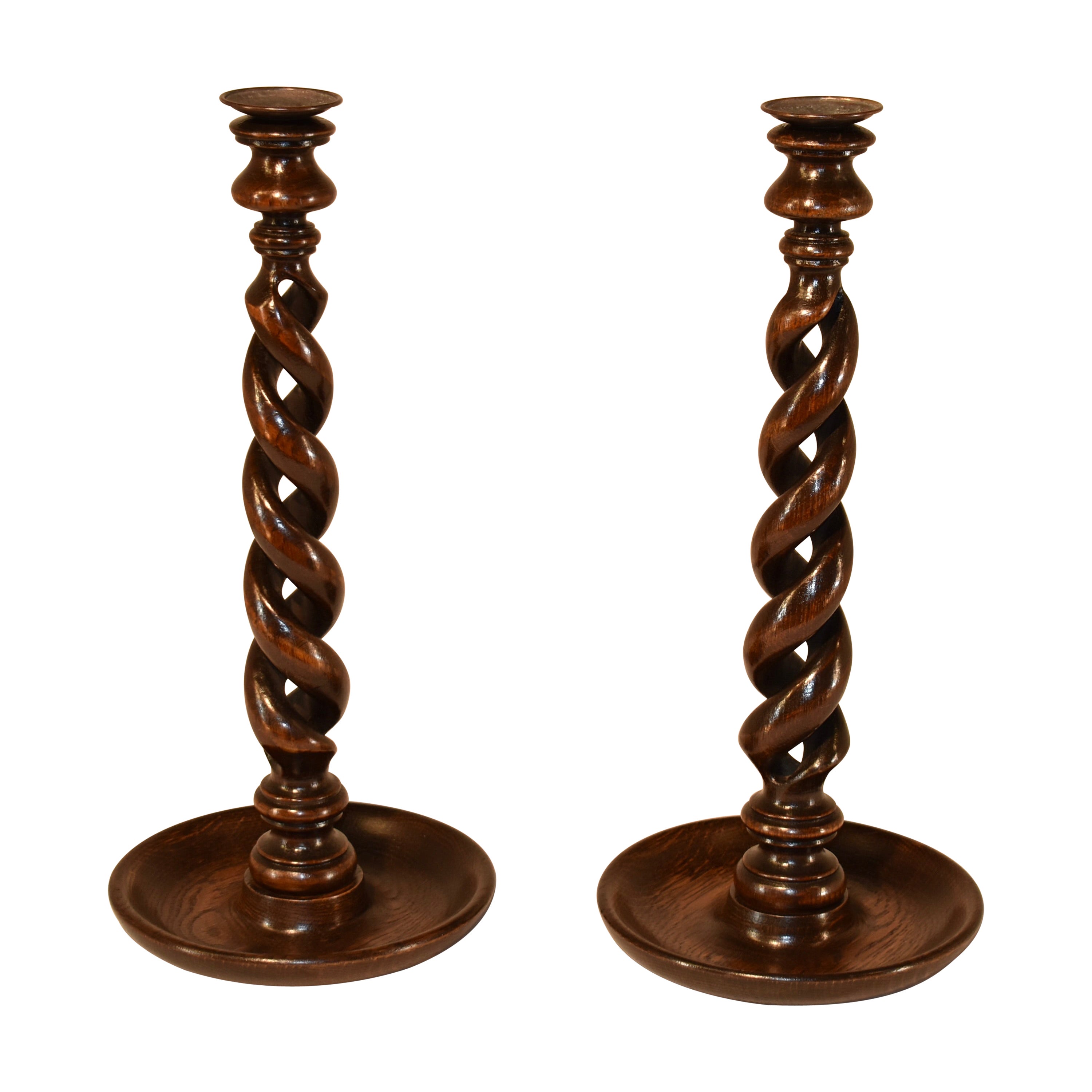 Pair of 19th Century Tall English Candlesticks For Sale