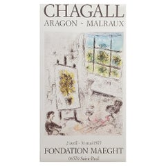 1977 'Aragon Malraux' Marc Chagall Original Exhibition Poster