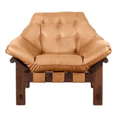 Oiled Walnut and Tan Leather Ojai Lounge Chair by Lawson-Fenning