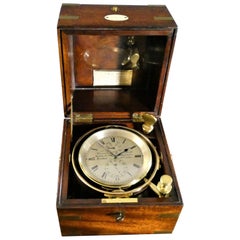 Antique Two Day Mahogany Cased Marine Chronometer by Thomas Hewitt, London, No.1366