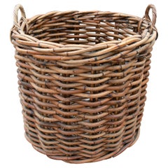 Handmade Large Bamboo Basket with Handles for Plants or Storage