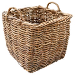 Handmade Large Bamboo Basket with Handles for Plants or Storage