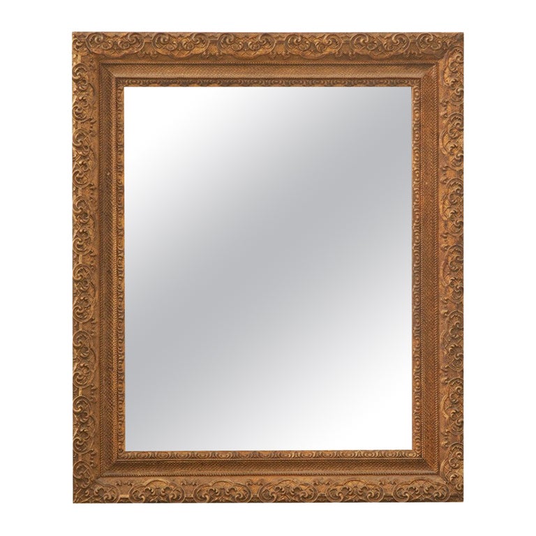 French Antique Mirror Frame with New Glass For Sale at 1stDibs