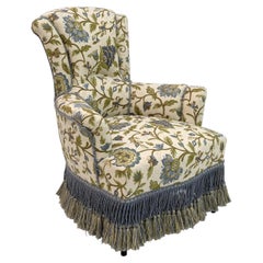 Rara poltrona in broccato Napoleone III del XIX secolo