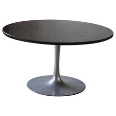 Mid-Century Modern, Round Dining Table in Granite, Tulip Style, Made in 1970s