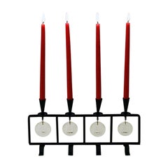Retro Swedish Iron and Glass Candleholder by Erik Höglund for Boda 1960s