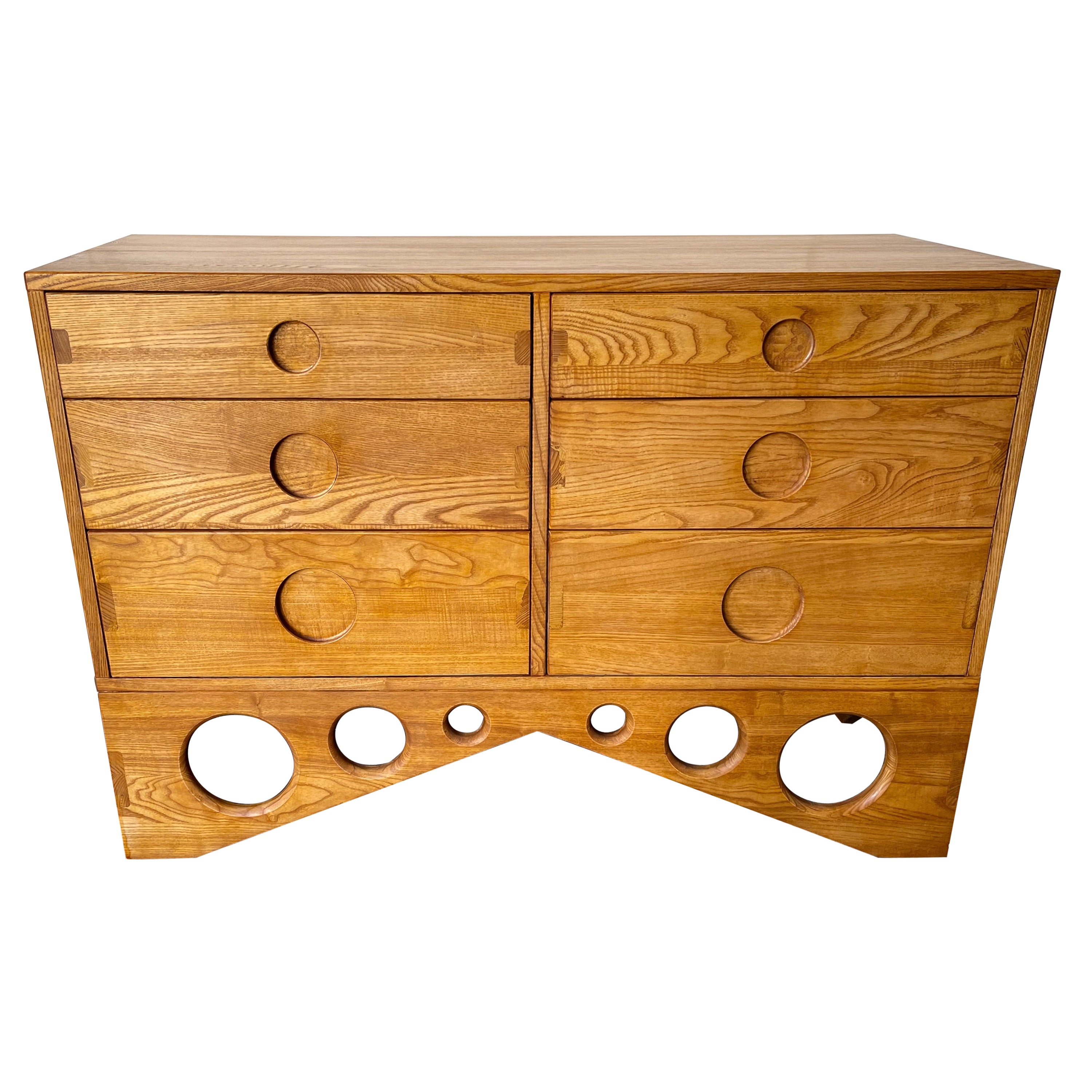 Wood Chest of Drawers Circle Decor, Italy For Sale