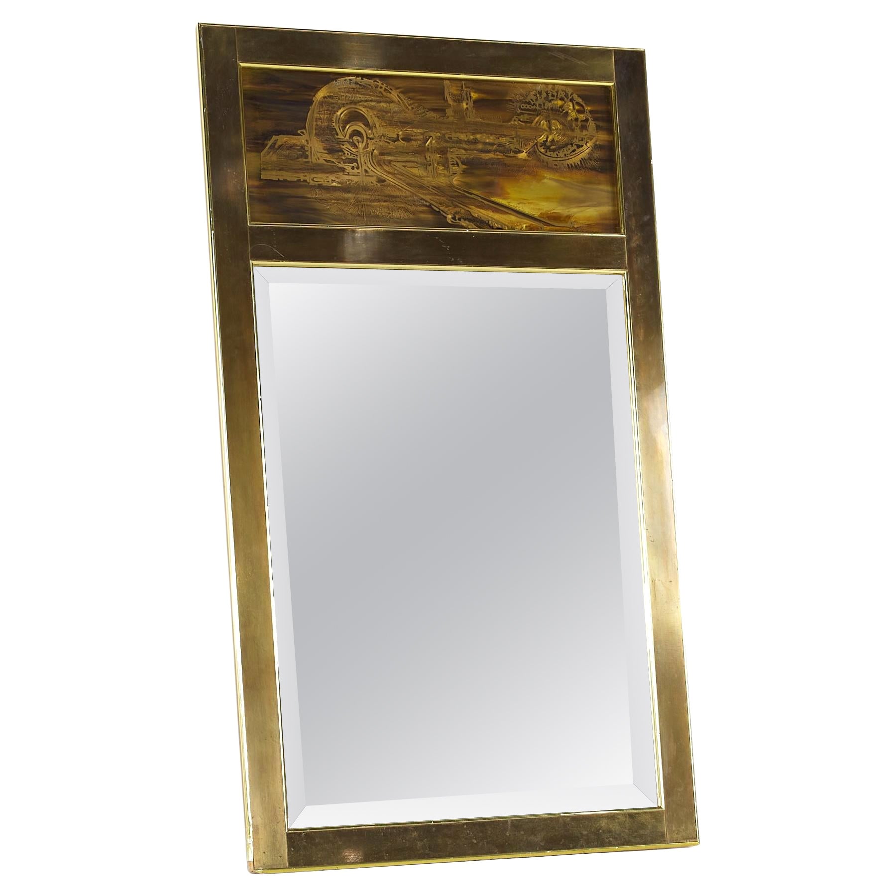 Bernhard Rohne Mirror for Mastercraft Mid-Century Brass Mirror For Sale
