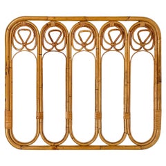 Mid-Century Bamboo and Rattan Coat Rack Stand, Italy 1960s