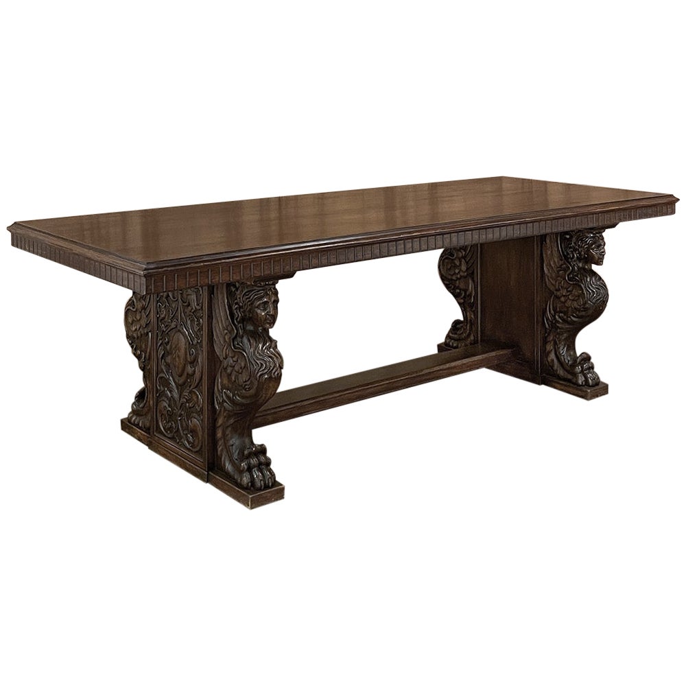 Antique Italian Renaissance Walnut Dining Table