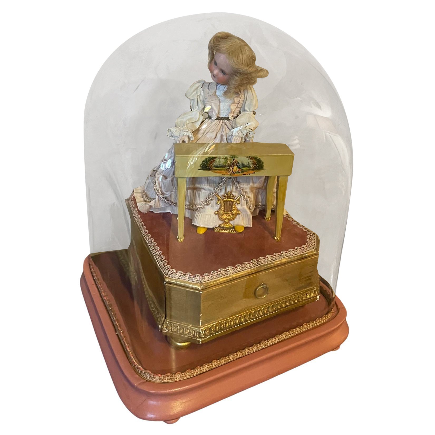 20th Century French Musical Automate by Farkas with Its Dome Glass, 1950s