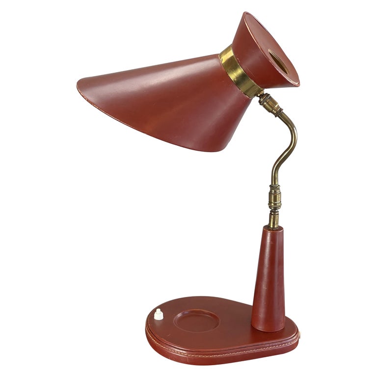 French Midcentury Jacques Adnet Desk Lamp For Sale