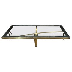 Vintage 1950s Arturo Pani Elegant Modernism Bronze Coffee Table Glass Rectangle Mexico