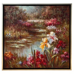 Original Framed Oil on Canvas Landscape Impressionism Style
