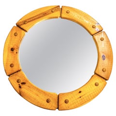 Swedish Pine Framed Mirror from the 1960s