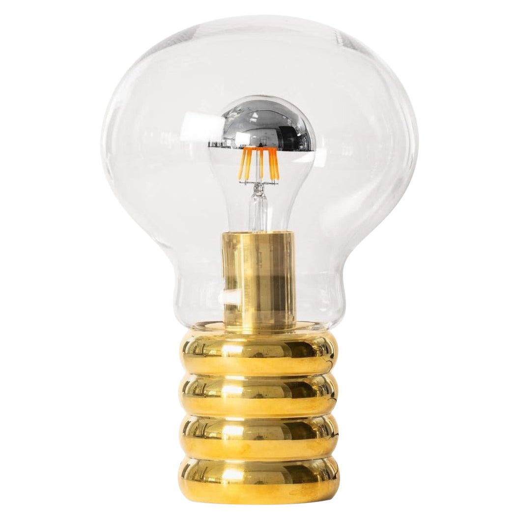 'Bulb Brass' Hand Blown Murano Crystal Glass Table Lamp in Brass for Ingo Maurer