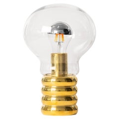 Lámpara de mesa de cristal de Murano soplado a mano 'Bulb Brass' en latón para Ingo Maurer