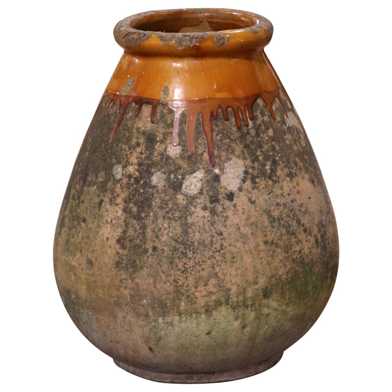 18th Century French Hand Crafted Terracotta Olive Jar from Provence For Sale