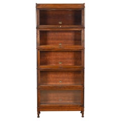 Antique Arts & Crafts Mahogany Five-Stack Barrister Bookcase by Hale, Circa 1920