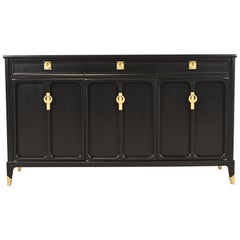 Enfilade laqu noir Hollywood Regency du milieu du sicle dernier par White Furniture