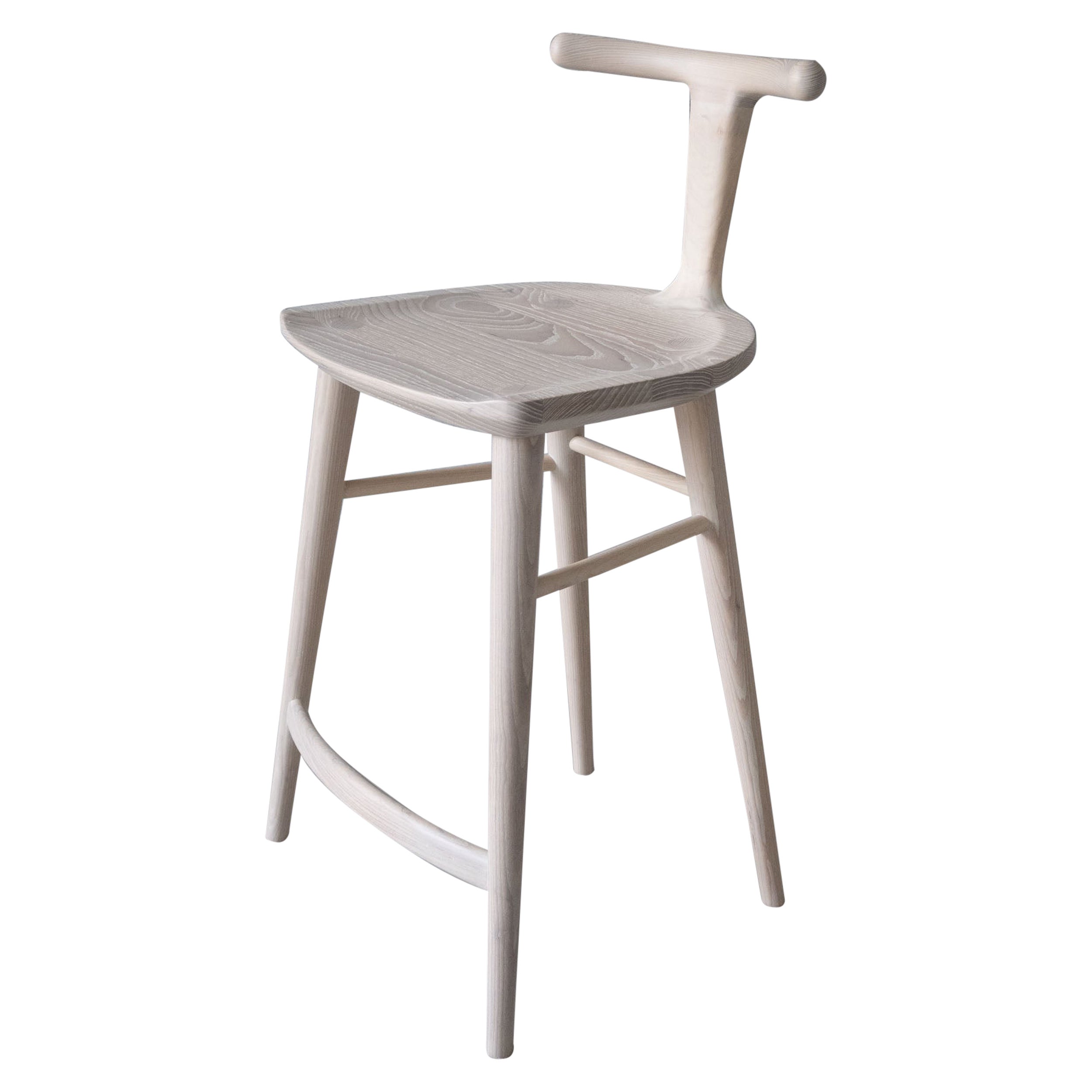 Tabouret, bar ou siège de comptoir en bois de frêne blanc