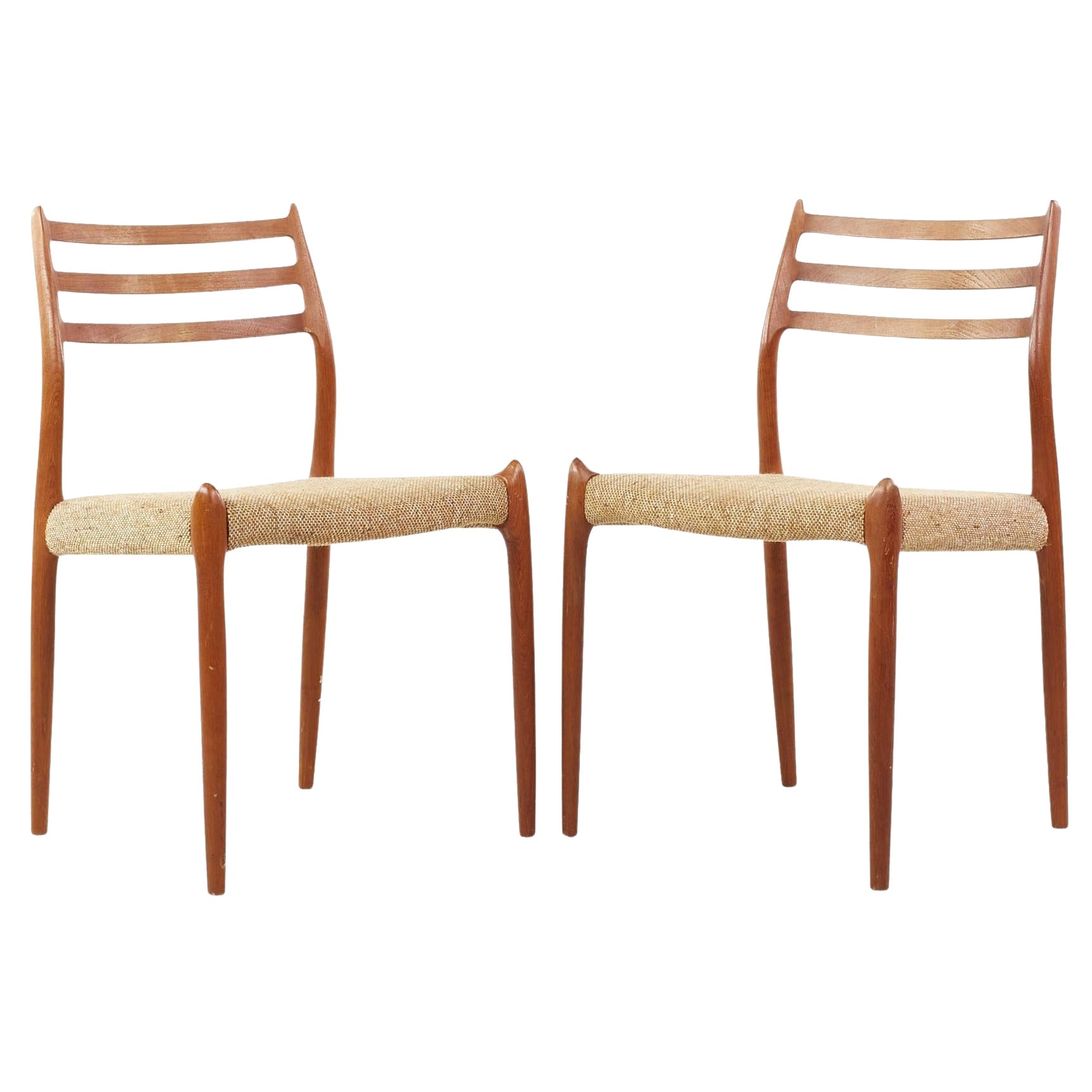 Niels Moller 62 Mid-Century Teak Dining Chairs, Set of 2