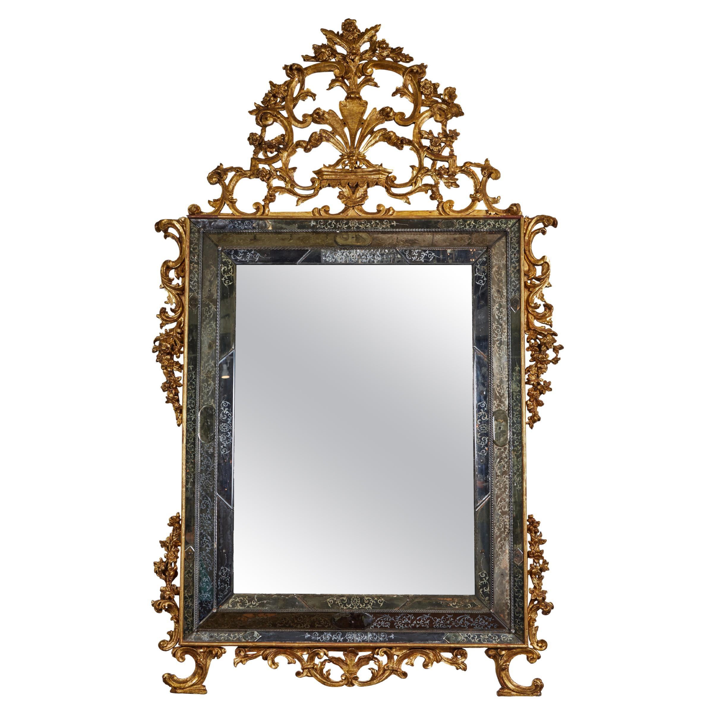 Gilt Wood Wave Frame Mirror at 1stDibs