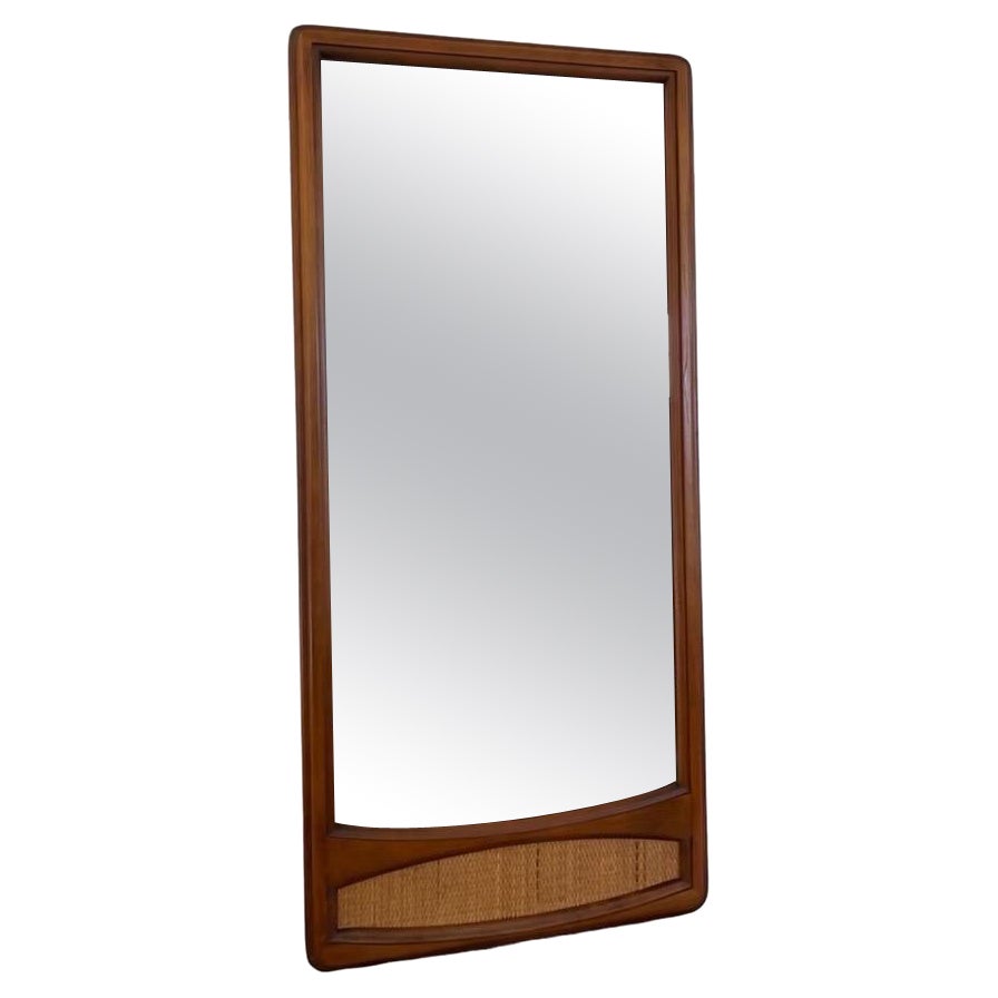 Vintage Wood Framed Mirror with Cane Insert at 1stDibs cane with horn