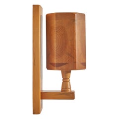 Swedish Designer, Wall Light, Pine, Sweden, 1970s