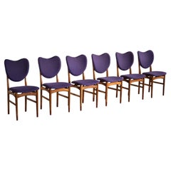 Ensemble de 6 chaises danoises modernes, en teck et chêne, Nils et Eva Koppel, années 1950