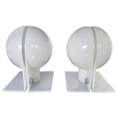 Vintage Pair of Lucite Lamps Sirio by Brazzoni Lampa for Harvey Guzzini. Italy, 1970s