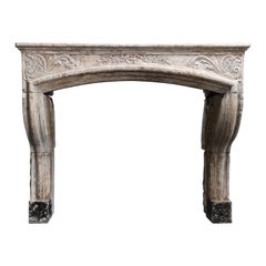 19th Century Mantle Surround in Louis XIV Style of French Limestone
