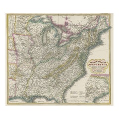 Carte ancienne de l'Est des tats-Unis avec uniquement la partie nord de la Floride