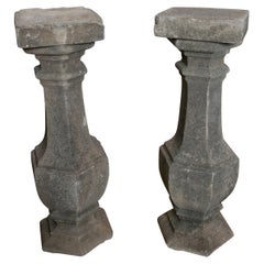 19th Century Spanish Pair of Stone Balusters