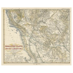 Antique Map of Part of the United States Including Lower California & Arizona