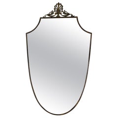 Brass Wall Mirror, 1940s, Italy