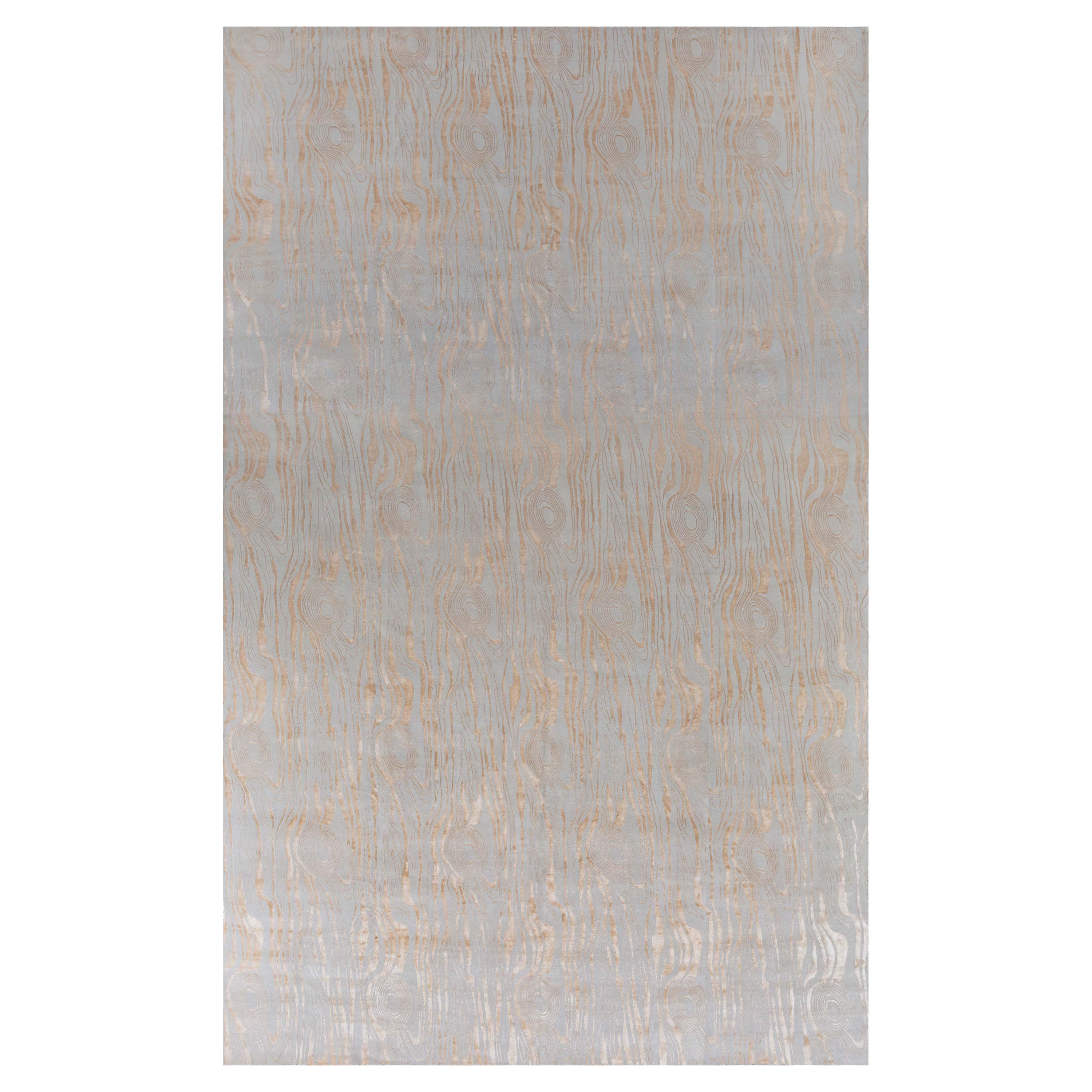 Contemporary Hand-Knotted Silk Wool Rug by Doris Leslie Blau For Sale