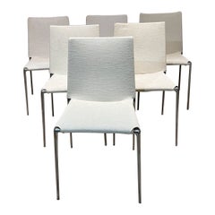 2000s B&B Italia Roberto Barbieri Modern ALMA Six White Stackable Chairs