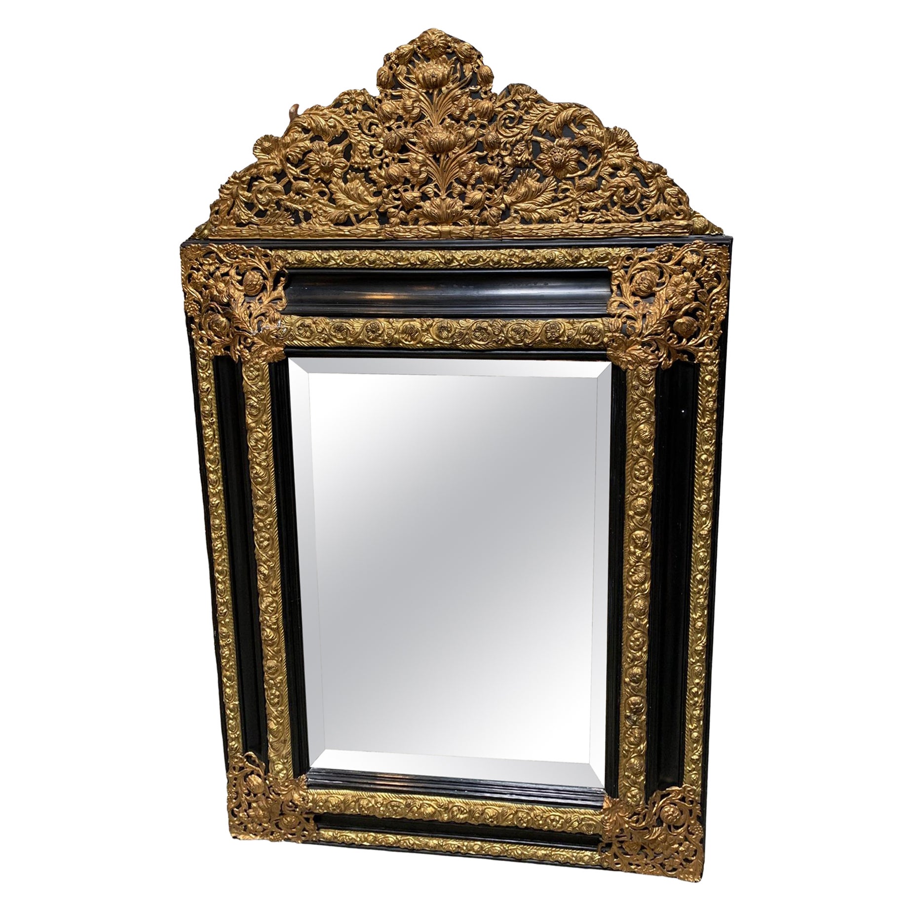 19th Century, French Repousse Mirror For Sale